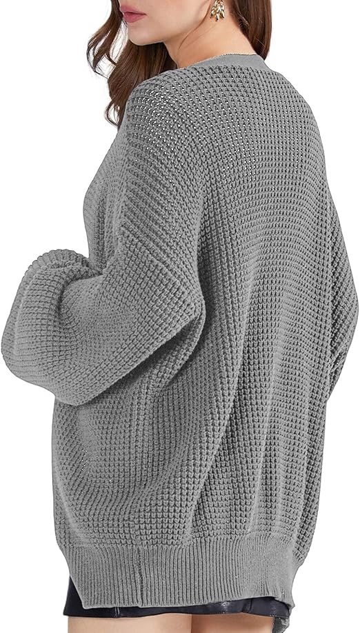 Sweaters for Women 100% Cotton Button-Down Oversized Knit Outerwear Fall Tops for Women 2026
